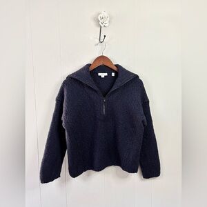 Vince wool blend navy blue 3/4 zip pullover sweater size L